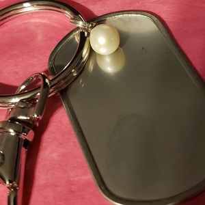 Vantel Pearls Dog Tag Keychain